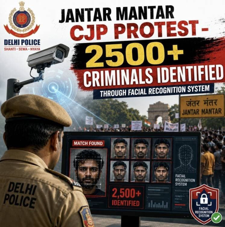 ಜಂತರ್ ಮಂತರ್‌ನಲ್ಲಿ ‘ಎಐ’ ಕಣ್ಣಿಗೆ ಬಿದ್ದ 2,500ಕ್ಕೂ ಹೆಚ್ಚು ಕ್ರಿಮಿನಲ್‌ಗಳು! ದೆಹಲಿ ಪೊಲೀಸರ ಬಿಗ್ ಕಾರ್ಯಾಚರಣೆ.