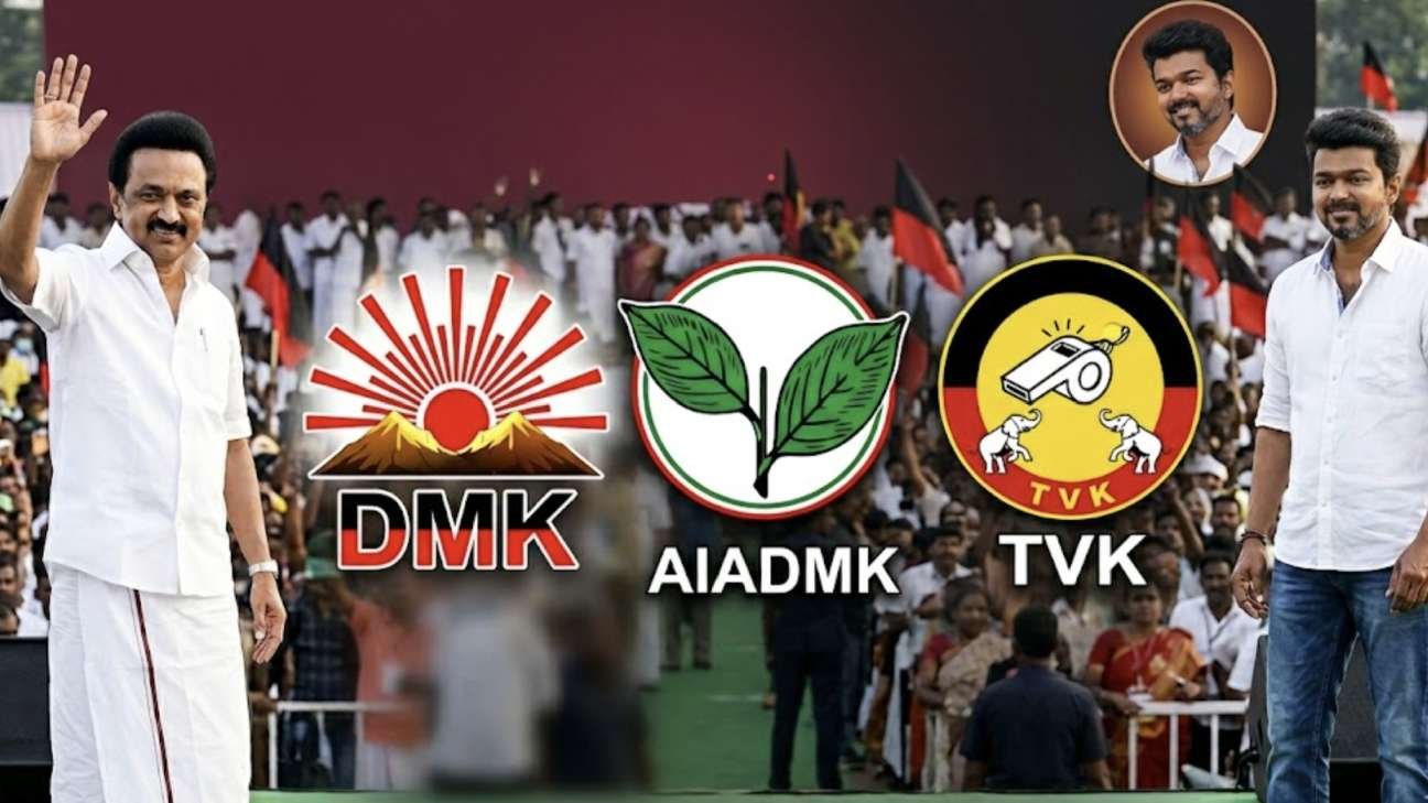 ತಮಿಳುನಾಡು ಅಖಾಡ 2026: ಸ್ಟಾಲಿನ್ ವರ್ಚಸ್ಸಿಗೆ ದಳಪತಿ ವಿಜಯ್ ಸವಾಲ್! ಎಐಎಡಿಎಂಕೆ ಕಥೆಯೇನು? ಮತಬ್ಯಾಂಕ್ ಲೆಕ್ಕಾಚಾರ ಇಲ್ಲಿದೆ!
